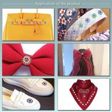 50 件混色 10 毫米/12 毫米向日葵水钻纽扣，双花设计，DIY 缝制装饰品，适用于发饰、蝴蝶结和工艺品 - 彩色 - 查看 6