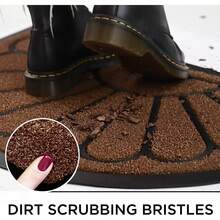 Extra Durable Striped Christmas Doormat Outdoor - Rubber Doormat Indoor - Non-Slip Doormat Rug (30 x 18) Back Front Doormat - Welcome Mat - Easy Clean Outdoor Doormat - Door Mat Outside/Inside - Marrón (Bright Brown) - Ver 6