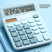 Calculator 12-Bit Dual Power Small Portable Student Accounting Solar Calculator Financial Calculator