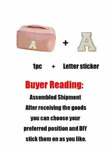 1 túi đựng đồ trang điểm PU dung tích lớn, túi đựng mỹ phẩm, túi đựng đồ vệ sinh cá nhân du lịch di động đựng cọ trang điểm, phấn mắt, son môi, chăm sóc da, bàn chải đánh răng, xà phòng, lược chải tóc, đồ trang sức, đồ điện tử nhỏ - Hồng - Xem 11