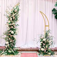 2pcs Curved Wedding Arch Backdrop Stand For Bridal Shower, Gold Wedding Arch, Half Metal Balloon Arch For Wedding Ceremony, Bridal Shower, Engagement Party,Mother's Day Party Supplies Celebration (5.9ft,6.9ft) - Vàng (1 bộ) - Xem 7