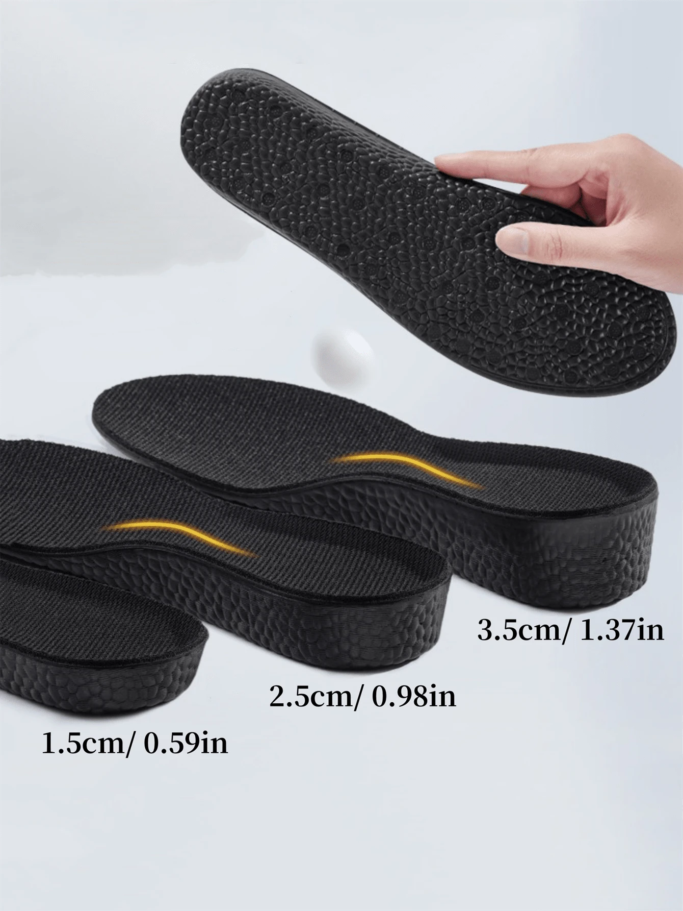 1 Pasang Sol Sepatu Olahraga Unisex Panjang Penuh dengan Efek Bantalan, Bernapas dan Menyerap Guncangan, Tidak Terlihat dan Tidak Melelahkan