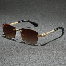 男士无框经典太阳镜，复古豹纹设计，个性化护目镜，适合户外、驾驶、骑行、钓鱼、聚会、旅行、商务使用，适合夏季海滩度假、户外、旅行 - 多色 - 查看 10