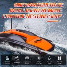 MINSHUXI 1.5kg Load Fishing Bait Boat 300m Remote Control Fishing Lure Boat With Dual Motor Key Words - Orange - View 4
