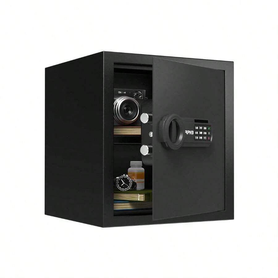RPNB Deluxe Safe And Lock Box Money Box Digital Keypad Safe Box Perfect For Home Office Hotel Business Jewelry Cash Use Storage 34L Alloy Steel Black - 34L - View 1