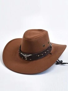 1PC Men's And Women's Solid Color Fedora Hat Cowboy Hat, Luxury Top Hat Fashion Disco Wide Brim Hat Bridesmaid Hat Bride Hat Gift Hat, New Retro, Suitable For Daily Life, Party, Western Theme Event, Party, Engagement Party, Cosplay, Graduation Ceremony, Masquerade Party, Wearable For Festivals, Weddings, Birthday Celebrations, Music Festivals, Adult Ceremonies - Black - View 2