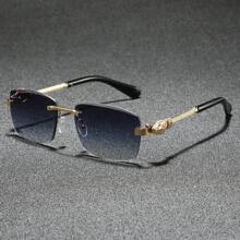 男士无框经典太阳镜，复古豹纹设计，个性化护目镜，适合户外、驾驶、骑行、钓鱼、聚会、旅行、商务使用，适合夏季海滩度假、户外、旅行 - 多色 - 查看 12