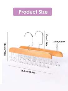 1PC/2PCS Gancho de cinto de guarda-roupa, cabide de madeira resistente com 8 ganchos, cabide giratório de 360 ° que economiza espaço. Cabide de armazenamento de guarda-roupa adequado para cintos, gravatas, coletes, sutiãs, cachecóis