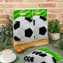 Set de 10 piezas/30 piezas/50 piezas/100 piezas de bolsas de regalo, bolsas de envoltura de regalo, bolsas de tela y bolsas de almacenamiento con el tema de balón de fútbol blanco y negro para fiestas, vacaciones y regalos de cumpleaños - Verde - Ver 1