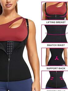 1 pieza Faja reductora de cintura para mujeres, Faja compresora apretada para el pecho, Cinturón reductor de cintura, Cinturón de corset de ejercicio ajustable con tirantes, Adecuado para hacer ejercicio en casa, deportes y caminar