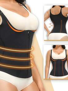 1 pieza Faja reductora de cintura para mujeres, Faja compresora apretada para el pecho, Cinturón reductor de cintura, Cinturón de corset de ejercicio ajustable con tirantes, Adecuado para hacer ejercicio en casa, deportes y caminar