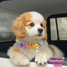 Customized Colorful Pet Necklace, Dopamine-Themed Pet Necklace, Customize Your Pet's Name, Exclusive Pet Necklace, Creative And Fashionable Pet Necklace, Adjustable Size, Prevents Pet Loss, An Ideal Gift For Your Pet Ornamental,Engraved Stylish,Fashion,Colorful,Vintage,Cute,Contracted,Cuties Custom,Unique,Customized,Personalized Pet For Anniversaries,For Birthdays,Customized Pet Supplies,Christmas Gift Supplies - Multicolor - View 1