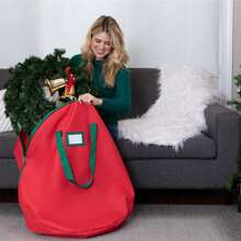 2 piezas Bolsas de almacenamiento de coronas navideñas, material de PE resistente a los desgarros y asas reforzadas, adecuadas para decoración navideña (30"X8"), para el Día de la Madre, regalos de dama de honor, regalos de graduación, regalos de cumpleaños, regalos de boda, cumpleaños, novia, boda - Multicolor - Ver 6