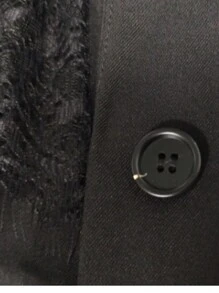 时尚优雅黑色纯色蕾丝拼接西装外套 - 黑色 - 查看 5