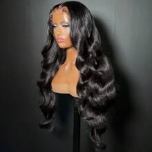 200% 8-40 Inch 13x6 Lace Frontal Wigs Body Wave Human Hair 200% Density Lace Front Wigs Human Hair HD Transparent Lace Frontal Wig Pre Plucked With Baby Hair For Women Human Hair Wigs Natural Color - Natural Black - 查看 5