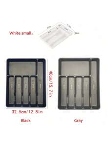 1 件塑料 PP 材质厨房餐具收纳盒，多功能抽屉分隔托盘，适用于刀叉筷子，扁平餐具收纳盒 - 彩色 - 查看 5