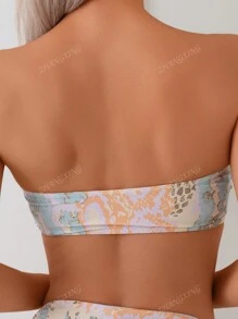 Nieuwe mode sexy bedrukte bandeau dames bikini set, voor zomer strandvakantie