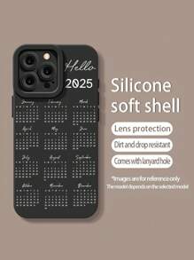 带有印刷日历设计的透明保护壳，防震兼容 16/16 Pro/16 Pro Max/16 Plus、 15 XR/7/8、 15 Pro Max、 12/13/14 Pro Max、 11/12p/13/14，兼容 Galaxy A13 4G、A22、A21S、A514G、A52、S22 Ultra、A33 5G 和 Redmi 10、Redmi Note 11 4G、Redmi 11 Lite、A53、TPU A14/A23/S23 Ultra、S24、A14、A15、S23、A73 手机 - 彩色 - 查看 3