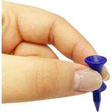 FINGER TEN Golf Tees Plastic Castle Small Short Long Step Down Unbreakable Reusable Tee Value 30 Pack, 2 3/4, 2 1/4, 2,1 3/4,1 1/2, 1 1/4 Inch Bulk Set Blue Pink Orange Yellow White Color For Men Women - 30 Pack 1 1/2'' in Blue - View 3