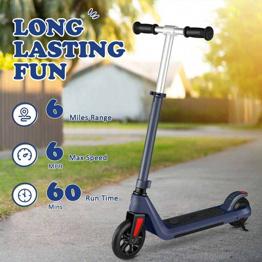 COBIZI Kids Electric Scooter Adjustable Height & Speed 150W Kids Electric Scooter For Ages 6-14 Max 10 MPH And 7 Mpg 80 Minutes Ride Time Colorful Rainbow Lights Foldable Scooter For Boys Girls E-Scooter - Blue - View 1