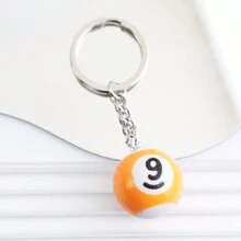 1pc Unisex Billiard Ball Keychain Pendant, Bag & Car Keyring, Perfect Gift - Multicolor - View 6