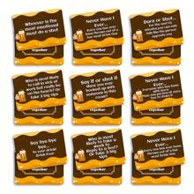 1 Pack Of 50pcs Multilingual Drinking Game Cards For Team Building, Adult Party, Romantic Date, Intimate Relationship Fun Game Cards - Orange - View 4
