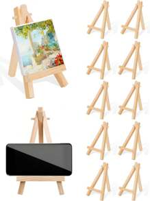 6pcs/Set-Wood Display Easels, Wedding Table Decor Diy Tripod, Mini Wooden Tripod Display Easel Stand,Mr Mrs Wedding Love Rustic Wedding Engagement Decor Frame Painting Poster,Wedding Table Number Displaying Cards, Small Canvases,Photos,Painting Craft Artist Tripod