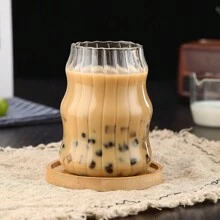 6pcs 550ml Striped Glass Coffee Cup (Without Straw), Creative Wavy Shaped Glass Cup, Aesthetic Coffee Cup, Summer Juice Glass, Transparent Cold Beverage Tumbler, Unique Minimalist Drinkware, Ideal For Iced Coffee, Milk Tea, Water, Home & Office Use, Perfect Gift, Beautiful Mother's Day Gift For Friends, Colleagues, Mom,For Household Use, Suitable For Women, Drinking Beverages Such As Milk Tea Cups And Coffee Cups - 透明條紋玻璃杯 - 查看 11