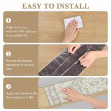 Pauwer Carpet Stair Treads For Wooden Steps Indoor 15 Pack 8" X 30" Peel And Stick Stair Treads Staircase Step Treads Reusable Stair Runner Rugs For Dogs, Elders - Taupe - 查看 3