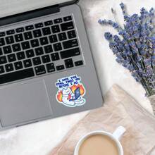 Cat Themed Vinyl Stickers - Office And Work Humor Stickers For Laptops, Water Bottles | Cute Book Club Stickers - Multicolor - View 3