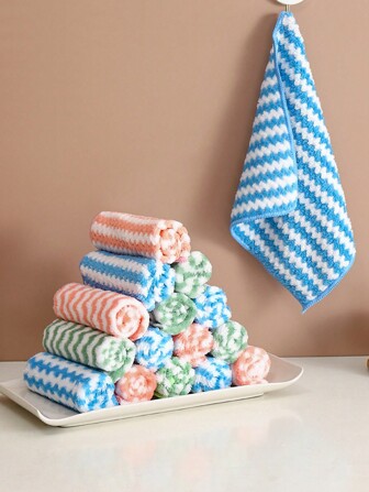 9 szt./10 szt. zagęszczonych ściereczek czyszczących Water Wave, miękkie chłonne chusteczki czyszczące, chłonne serwetki, ściereczki z mikrofibry, uniwersalne ściereczki czyszczące, bezzapachowe przybory kuchenne, do sztućców i przyborów, przybory kuchenne, artykuły gospodarstwa domowego, sztućce i przyborów