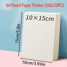 30pcs/50pcs Thickened Oil Pastel Paper, Square Blank Graffiti Paper For Watercolor Painting, Artist Craft Supplies, Professional Drawing Paper For Artists And Students,Back To School - Beige - View 13