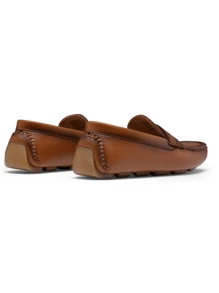 VOSTEY SHOESMORE Men's Loafers Slip On Shoes Black Loafers Driving Brown Loafers Casual Penny White Loafers For Men - BMY3002-拋光棕 - 查看 7