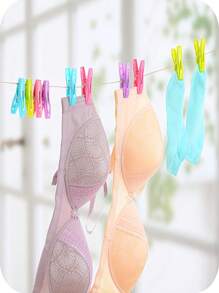 Set de 30 pinzas/broches pesados, anti viento, para colgar ropa, ropa interior, pinzas pequeñas, pinzas plásticas para perchas de vestidos, en colores aleatorios