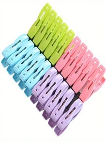 Set de 30 pinzas/broches pesados, anti viento, para colgar ropa, ropa interior, pinzas pequeñas, pinzas plásticas para perchas de vestidos, en colores aleatorios
