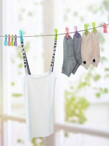 Set de 30 pinzas/broches pesados, anti viento, para colgar ropa, ropa interior, pinzas pequeñas, pinzas plásticas para perchas de vestidos, en colores aleatorios