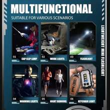 1pc Key Chain Flashlight With Type-C Charging, Outdoor High Brightness, Dual Light Source Strong Light Mini Flashlight