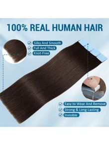 无缝接发胶带真人发直发接发皮纬粘合胶沙龙品质女士 20 件/30 克万圣节服装 - S2 - 查看 4