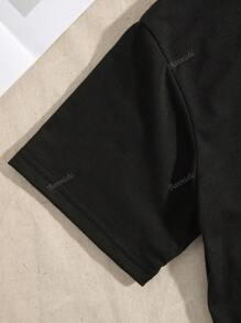 Maglietta casual versatile a tinta unita con collo rotondo e maniche corte