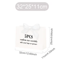 5 件装统一尺寸定制徽标纸质礼品袋适用于小型企业珠宝服装购物包个性化徽标图片礼品包婚礼礼品情人节伴娘礼品袋 - 彩色 - 查看 30