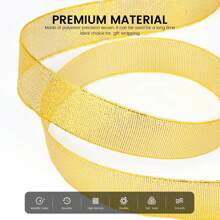 Metallic Glitter Ribbon For Gift Wrapping, Shiny Gold Glitter Ribbon,Shiny Silver Glitter Ribbon Ideal For Festival Decoration, Wedding, DIY Craft Projects - Multicolor - View 6