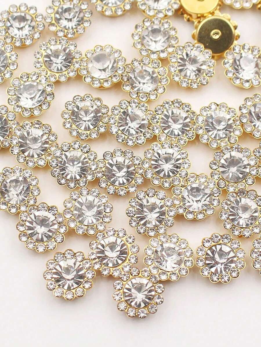 Sunflower Drill Round Flower Plate Drill Buckle Bow Handmade Diy Hair Accessories Materials Glass Claw Drill Dress Accessories. Rhinestone Sunflower Hand Sewing Drill Flower Plate Lace Drill Diy Hair Decoration Materials Accessories Handmade Beaded Double Layer Flower Rhinestones.