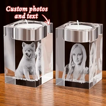 1pc Personalized Photo 3d Crystal Ball , Customized 3d Holographic Photo Etched Inside The Crystal, With Your Own Photo - Multicolor - View 1