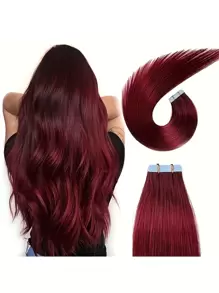 Seamless Tape In Hair Extensions Human Hair Straight Extensions Skin Weft Adhesive Glue On Salon Quality For Woman 20PCS/30g Halloween Costumes - S99J - View 3