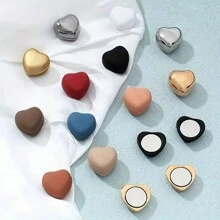 1 Pair/4 Pairs/8 Pairs Magnetic Heart-Shaped Scarf Clips, Versatile Magnetic Scarf Pins For Women, Colorful Heart-Shaped Magnets, Scarf Accessories, Suitable For Daily Wear Magnetic Scarf Pins - Multicolor - View 6