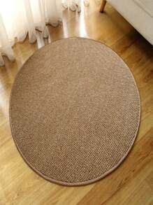 1 Stück japanischer minimalistischer brauner runder Ananas-förmiger Jute- & Leinen-Teppich mit rutschfester Unterseite, geeignet für Wohnzimmer, Schlafzimmer - Eigenschaften: Tierfreundlich, Geräuschdämmung, rutschfest, leicht zu reinigen, maschinenwaschbar