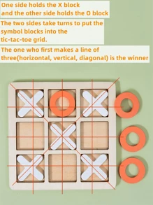 1Pc Board Game Toy Leisure Interactive Game Tic-Tac-Toe Wooden Board - MultiWarna - View 7