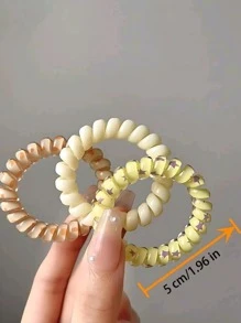 12pcs/6pcs Ladies Elastic Coil Hair Band, Wrinkle-Free Telephone Line Hair Band, Suitable For Thick Hair And Thin Hair Casual Hair Band, Elastic Band-Hair Accessories With Interesting Patterns And Designs, Sweet And Fresh Hair Bands, Durable, Ladies Casual Hair Accessories, Gifts & Photo Props, Spiral Hair Bands, Elastic Coil Hair Bands, Wedding Bride Gifts, Companion Gifts, Bridesmaid Gift Box Decorations, Valentine's Day Party Gifts. Home Bathroom Decor Fall Decor