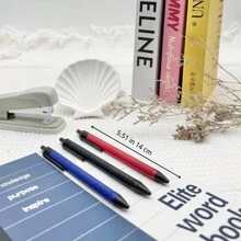 6pcs Push-Button Triangular Medium-Point Ballpoint Pen Set, Black/Blue/Red, Neutral Pens, Learning & Office Supplies, 0.5mm Ballpoint, Student, School, Office Stationery (6pcs Pens + 20pcs Extra Smooth Refills)