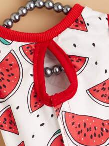 1pc Soft And Thin Cat Spay & Neuter, Weaning Recovery Outfit, Flexible 4-Leg Design To Prevent Licking, Warm - Red - View 7